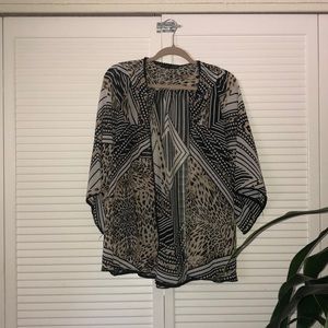 Animal print, patterned kimono